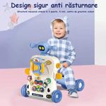 Jucarii, Copii si Bebe - Carucioare si articole de transport - Premergatoare - Premergator si Antemergator Multifunctional 5 in 1, Trotineta, Scuter, Mers, Centru Activitati, Albastru, 6 Luni+ - Infinity.ro
