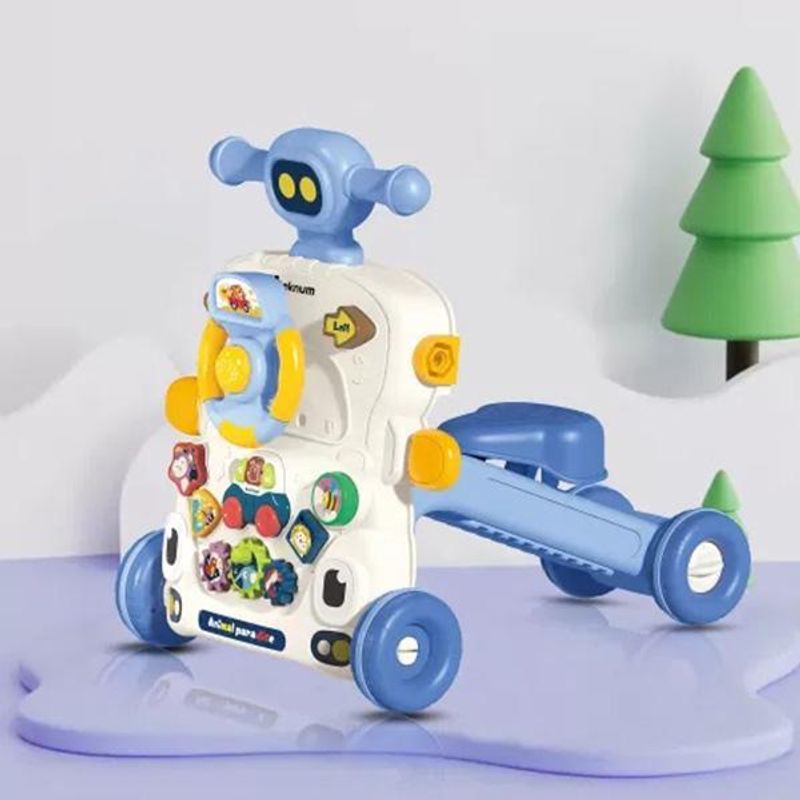 Jucarii, Copii si Bebe - Carucioare si articole de transport - Premergatoare - Premergator si Antemergator Multifunctional 5 in 1, Trotineta, Scuter, Mers, Centru Activitati, Albastru, 6 Luni+ - Infinity.ro