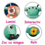 Jucarii, Copii si Bebe - Carucioare si articole de transport - Premergatoare - Antemergator cu sunete si lumini WePro Store, panou de control, joc cu mingea, viteza reglabila, Verde, 12 luni + - Infinity.ro