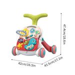 Jucarii, Copii si Bebe - Carucioare si articole de transport - Premergatoare - Antemergator Interactiv Cu Sunete Si Lumini 3 In 1 WePro Store, Inaltime Si Viteza Reglabile, Masuta Si Tabla, Rosu - Infinity.ro