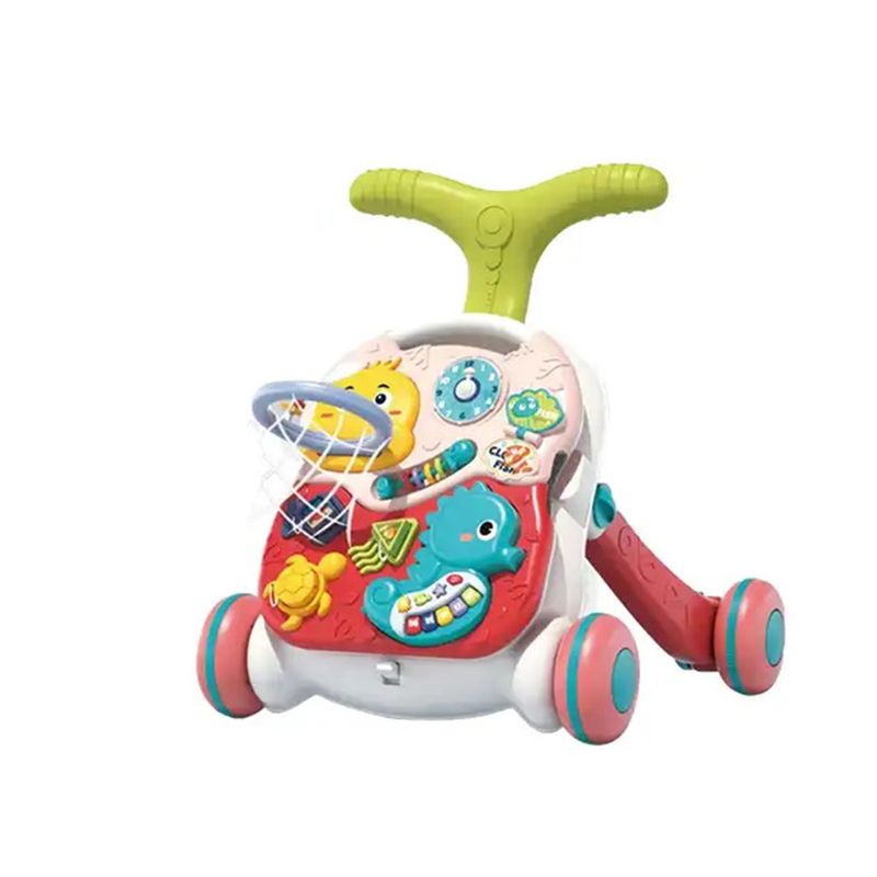 Jucarii, Copii si Bebe - Carucioare si articole de transport - Premergatoare - Antemergator Interactiv Cu Sunete Si Lumini 3 In 1 WePro Store, Inaltime Si Viteza Reglabile, Masuta Si Tabla, Rosu - Infinity.ro