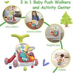 Jucarii, Copii si Bebe - Carucioare si articole de transport - Premergatoare - Antemergator Interactiv Cu Sunete Si Lumini 3 In 1 WePro Store, Inaltime Si Viteza Reglabile, Masuta Si Tabla, Rosu - Infinity.ro