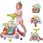 Jucarii, Copii si Bebe - Carucioare si articole de transport - Premergatoare - Antemergator Interactiv Cu Sunete Si Lumini 3 In 1 WePro Store, Inaltime Si Viteza Reglabile, Masuta Si Tabla, Rosu - Infinity.ro