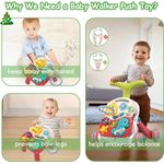 Jucarii, Copii si Bebe - Carucioare si articole de transport - Premergatoare - Antemergator Interactiv Cu Sunete Si Lumini 3 In 1 WePro Store, Inaltime Si Viteza Reglabile, Masuta Si Tabla, Rosu - Infinity.ro