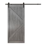 Casa si Gradina - Constructii - Usi interior, exterior si garaj - Usi interior - Set usa glisanta tip hambar, gri, 213x96.5x3.5 cm - Infinity.ro