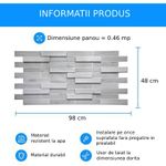 Casa si Gradina - Gradina si terasa - Garduri, panouri si accesorii - Panou decorativ PVC, stejar alb , 98x48x0.3 cm - Infinity.ro