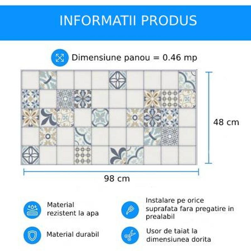 Casa si Gradina - Gradina si terasa - Garduri, panouri si accesorii - Panou decorativ PVC, Maroc, 98x48x0.3 cm - Infinity.ro