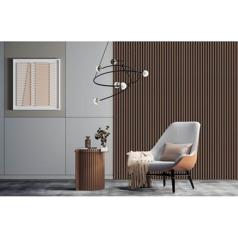 Casa si Gradina - Gradina si terasa - Garduri, panouri si accesorii - Set 4 buc Panou riflat acustic, nuc, UnicSpot, 60x60x2.1 cm - Infinity.ro