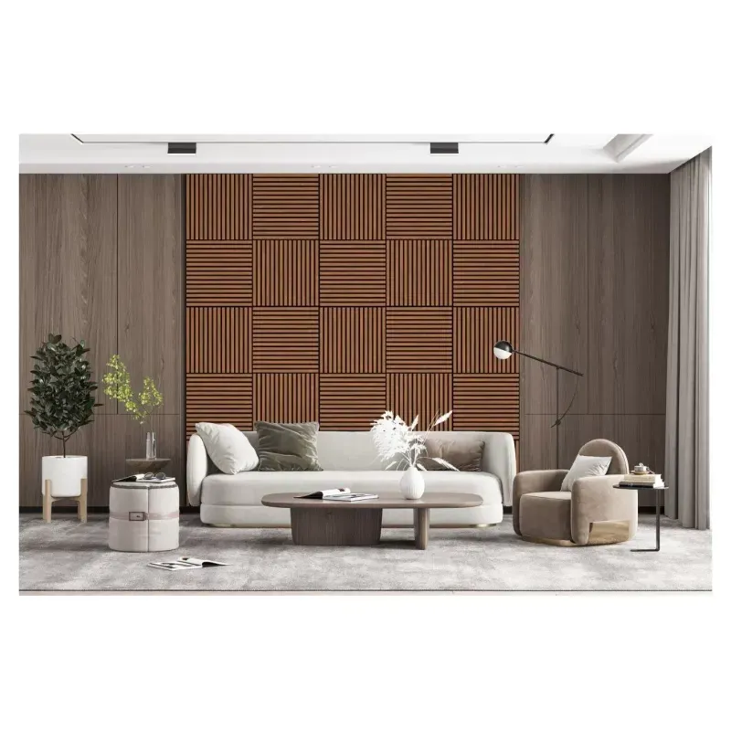 Casa si Gradina - Gradina si terasa - Garduri, panouri si accesorii - Set 4 buc Panou riflat acustic, tec, UnicSpot, 60x60x2.1 cm - Infinity.ro