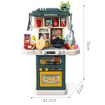 Jucarii, Copii si Bebe - Jucarii si jocuri - Jucarii de rol - Bucatarii copii - Bucatarie pentru Copii, Circuit de Apa Real, Cuptor si Plita, Sunete si Lumini, 64 Piese Accesorii, Verde, 3 Ani+ - Infinity.ro