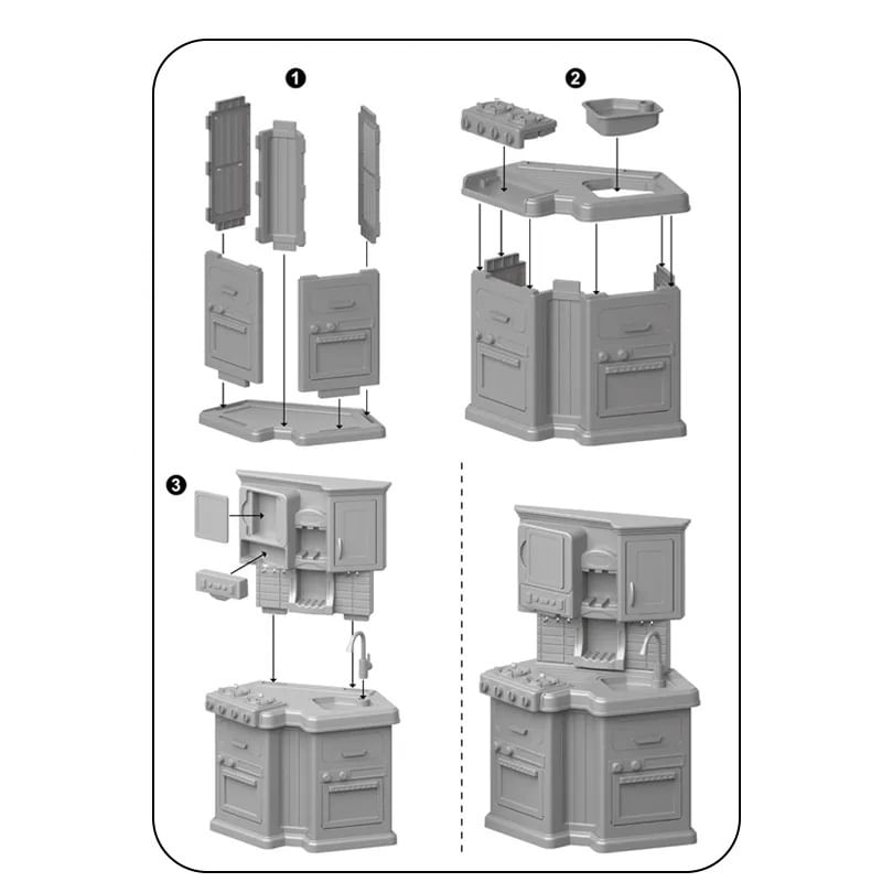 Jucarii, Copii si Bebe - Jucarii si jocuri - Jucarii de rol - Bucatarii copii - Bucatarie Pentru Copii WePro Store, Circuit De Apa Real, Cuptor Si Plita, Sunete Si Lumini, Accesorii Complet,  3 Ani + - Infinity.ro
