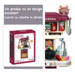 Jucarii, Copii si Bebe - Jucarii si jocuri - Jucarii de rol - Bucatarii copii - Bucatarie Pentru Copii WePro Store, Circuit De Apa Real, Cuptor Si Plita, Sunete, Lumini, 64 Piese, Violet, 3 Ani + - Infinity.ro