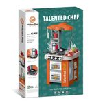 Jucarii, Copii si Bebe - Jucarii si jocuri - Jucarii de rol - Bucatarii copii - Bucatarie Pentru Copii, Circuit de Apa Real, Cuptor si Plita, Sunete si Lumini, Accesorizata Complet, Portocalie, 3Ani + - Infinity.ro