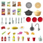 Jucarii, Copii si Bebe - Jucarii si jocuri - Jucarii de rol - Bucatarii copii - Bucatarie Pentru Copii, Circuit De Apa Real, Cuptor Si Plita, Sunete Si Lumini, Accesorii Complet, Albastra, 3 Ani + - Infinity.ro