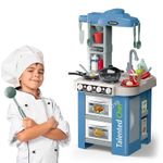 Jucarii, Copii si Bebe - Jucarii si jocuri - Jucarii de rol - Bucatarii copii - Bucatarie Pentru Copii, Circuit De Apa Real, Cuptor Si Plita, Sunete Si Lumini, Accesorii Complet, Albastra, 3 Ani + - Infinity.ro