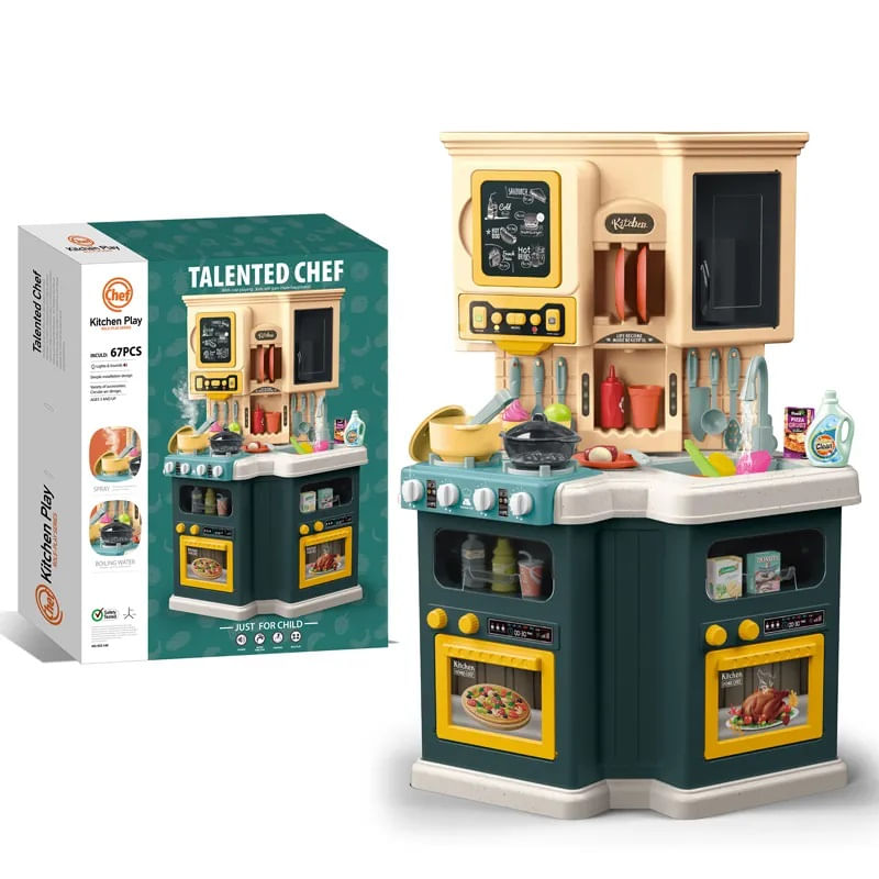 Jucarii, Copii si Bebe - Jucarii si jocuri - Jucarii de rol - Bucatarii copii - Bucatarie Pentru Copii, Circuit De Apa Real, Cuptor Si Plita, Sunete Si Lumini, Accesorizata Complet, Verde, 3 Ani + - Infinity.ro