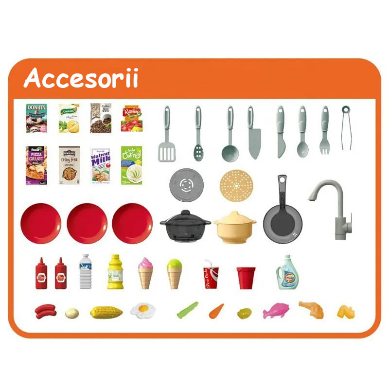 Jucarii, Copii si Bebe - Jucarii si jocuri - Jucarii de rol - Bucatarii copii - Bucatarie Pentru Copii, Circuit De Apa Real, Cuptor Si Plita, Sunete Si Lumini, Accesorizata Complet, Verde, 3 Ani + - Infinity.ro