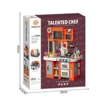 Jucarii, Copii si Bebe - Jucarii si jocuri - Jucarii de rol - Bucatarii copii - Bucatarie pentru Copii, Lumini si Sunete Reale, Apa Curgatoare si Abur, 75 Accesorii de Gatit, Portocalie, 3 Ani+ - Infinity.ro