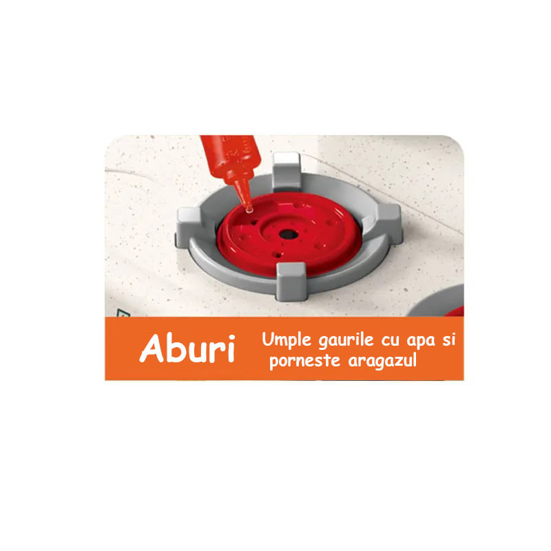 Jucarii, Copii si Bebe - Jucarii si jocuri - Jucarii de rol - Bucatarii copii - Bucatarie pentru Copii, Lumini si Sunete Reale, Apa Curgatoare si Abur, 75 Accesorii de Gatit, Portocalie, 3 Ani+ - Infinity.ro