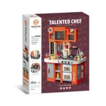 Jucarii, Copii si Bebe - Jucarii si jocuri - Jucarii de rol - Bucatarii copii - Bucatarie pentru Copii, Lumini si Sunete Reale, Apa Curgatoare si Abur, 75 Accesorii de Gatit, Portocalie, 3 Ani+ - Infinity.ro