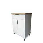 Casa si Gradina - Mobilier - Comode si corpuri - Corpuri bucatarie - Carucior de bucatarie/insula cu sertar si rafturi, 66x46x93, alb, UnicSpot, - Infinity.ro