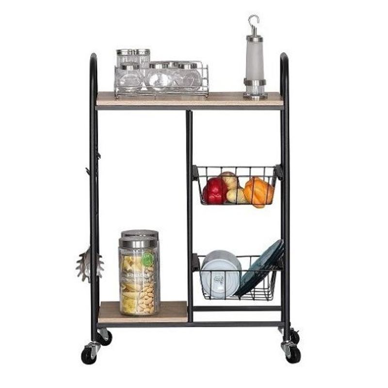 Casa si Gradina - Mobilier - Biblioteci si rafturi - Rafturi - Gheridon multifunctional Tor, negru, 57x30x85 cm - Infinity.ro