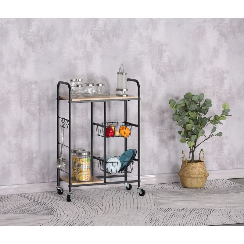 Casa si Gradina - Mobilier - Biblioteci si rafturi - Rafturi - Gheridon multifunctional Tor, negru, 57x30x85 cm - Infinity.ro