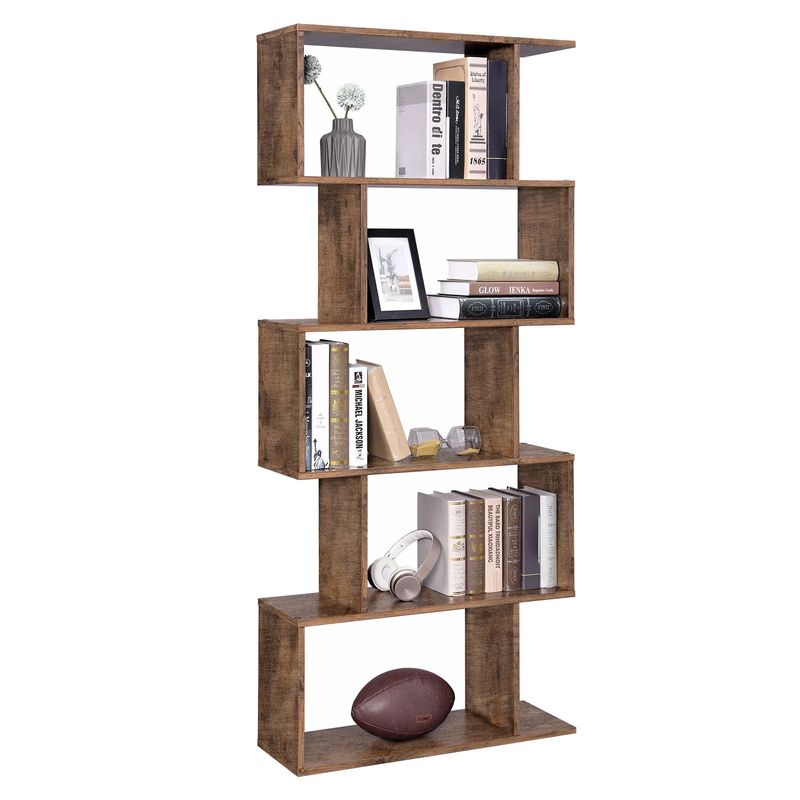 Casa si Gradina - Mobilier - Biblioteci si rafturi - Biblioteci - Biblioteca Zig-zag, maro, 70x24x190.5 cm - Infinity.ro