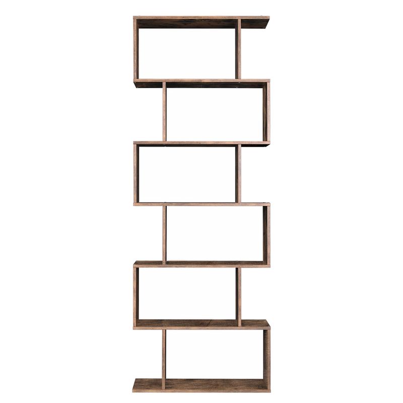 Casa si Gradina - Mobilier - Biblioteci si rafturi - Biblioteci - Biblioteca Zig-zag, maro, 70x24x190.5 cm - Infinity.ro