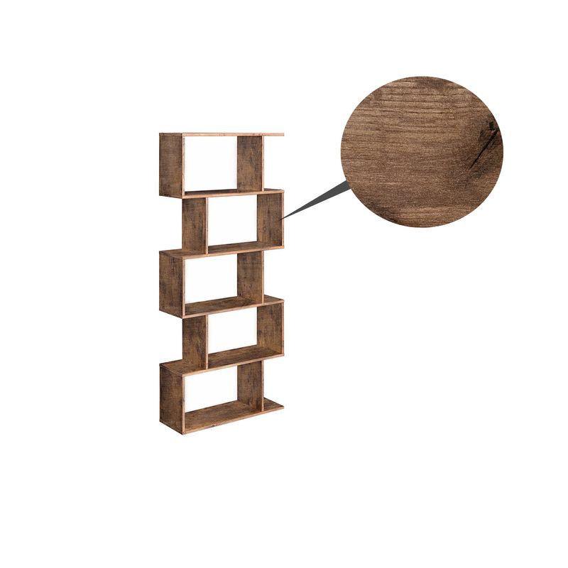 Casa si Gradina - Mobilier - Biblioteci si rafturi - Biblioteci - Biblioteca Zig-zag, maro, 70x24x190.5 cm - Infinity.ro