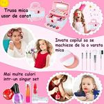 Jucarii, Copii si Bebe - Jucarii si jocuri - Jucarii de rol - Frumusete, bijuterii si accesorii fetite - Trusa de machiaj pentru copii, pudra cu sclipici, non toxic, rubin, Roz, + 3 ani - Infinity.ro