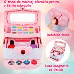Jucarii, Copii si Bebe - Jucarii si jocuri - Jucarii de rol - Frumusete, bijuterii si accesorii fetite - Trusa de machiaj pentru copii, pudra cu sclipici, non toxic, rubin, Roz, + 3 ani - Infinity.ro