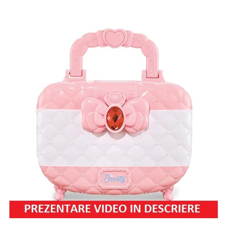 Jucarii, Copii si Bebe - Jucarii si jocuri - Jucarii de rol - Frumusete, bijuterii si accesorii fetite - Trusa de machiaj pentru copii, pudra cu sclipici, non toxic, rubin, Roz, + 3 ani - Infinity.ro
