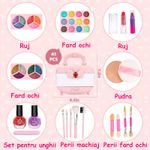 Jucarii, Copii si Bebe - Jucarii si jocuri - Jucarii de rol - Frumusete, bijuterii si accesorii fetite - Trusa de machiaj pentru copii, pudra cu sclipici, non toxic, rubin, Roz, + 3 ani - Infinity.ro