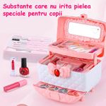 Jucarii, Copii si Bebe - Jucarii si jocuri - Jucarii de rol - Frumusete, bijuterii si accesorii fetite - Trusa de machiaj pentru copii, pudra cu sclipici, non toxic, rubin, Roz, + 3 ani - Infinity.ro