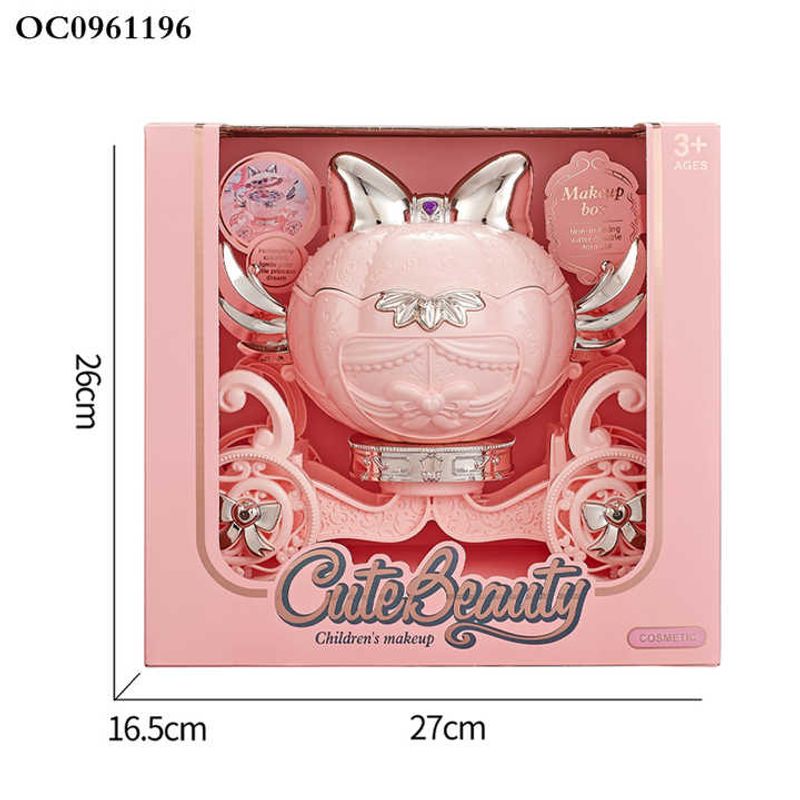 Jucarii, Copii si Bebe - Jucarii si jocuri - Jucarii de rol - Frumusete, bijuterii si accesorii fetite - Trusa de machiaj pentru copii , model Pisicuta, Non-Toxic, Roz - Infinity.ro