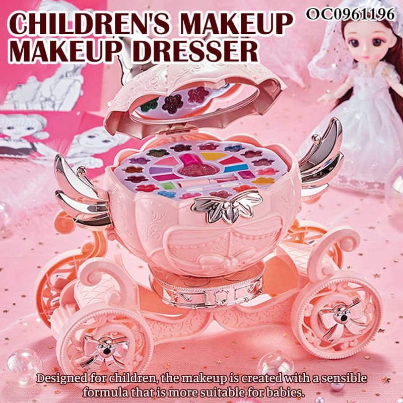 Jucarii, Copii si Bebe - Jucarii si jocuri - Jucarii de rol - Frumusete, bijuterii si accesorii fetite - Trusa de machiaj pentru copii , model Pisicuta, Non-Toxic, Roz - Infinity.ro