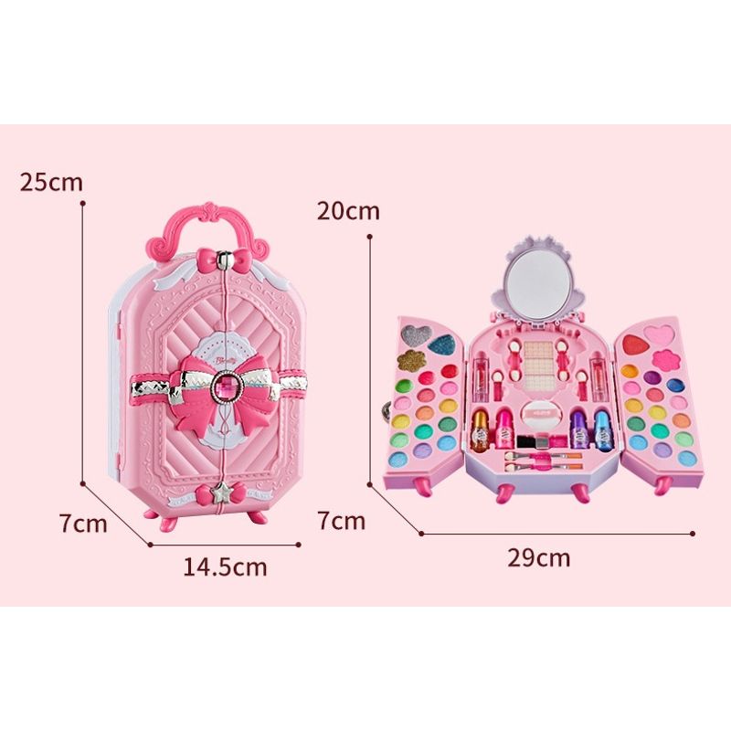 Jucarii, Copii si Bebe - Jucarii si jocuri - Jucarii de rol - Frumusete, bijuterii si accesorii fetite - Trusa de machiaj pentru copii, Gentuta, Rubin, Non Toxic, 3 ani +, Roz - Infinity.ro
