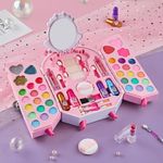 Jucarii, Copii si Bebe - Jucarii si jocuri - Jucarii de rol - Frumusete, bijuterii si accesorii fetite - Trusa de machiaj pentru copii, Gentuta, Rubin, Non Toxic, 3 ani +, Roz - Infinity.ro