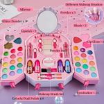 Jucarii, Copii si Bebe - Jucarii si jocuri - Jucarii de rol - Frumusete, bijuterii si accesorii fetite - Trusa de machiaj pentru copii, Gentuta, Rubin, Non Toxic, 3 ani +, Roz - Infinity.ro