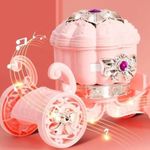 Jucarii, Copii si Bebe - Jucarii si jocuri - Jucarii de rol - Frumusete, bijuterii si accesorii fetite - Trusa de machiaj pentru copii cu masuta muzicala si lumini, Roz - Infinity.ro