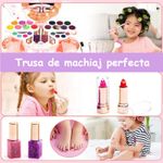 Jucarii, Copii si Bebe - Jucarii si jocuri - Jucarii de rol - Frumusete, bijuterii si accesorii fetite - Trusa de machiaj pentru copii cu masuta muzicala si lumini, Roz - Infinity.ro