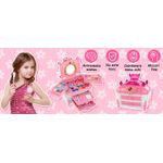 Jucarii, Copii si Bebe - Jucarii si jocuri - Jucarii de rol - Frumusete, bijuterii si accesorii fetite - Trusa de machiaj pentru copii, solubile in apa, non-toxic, Roz - Infinity.ro