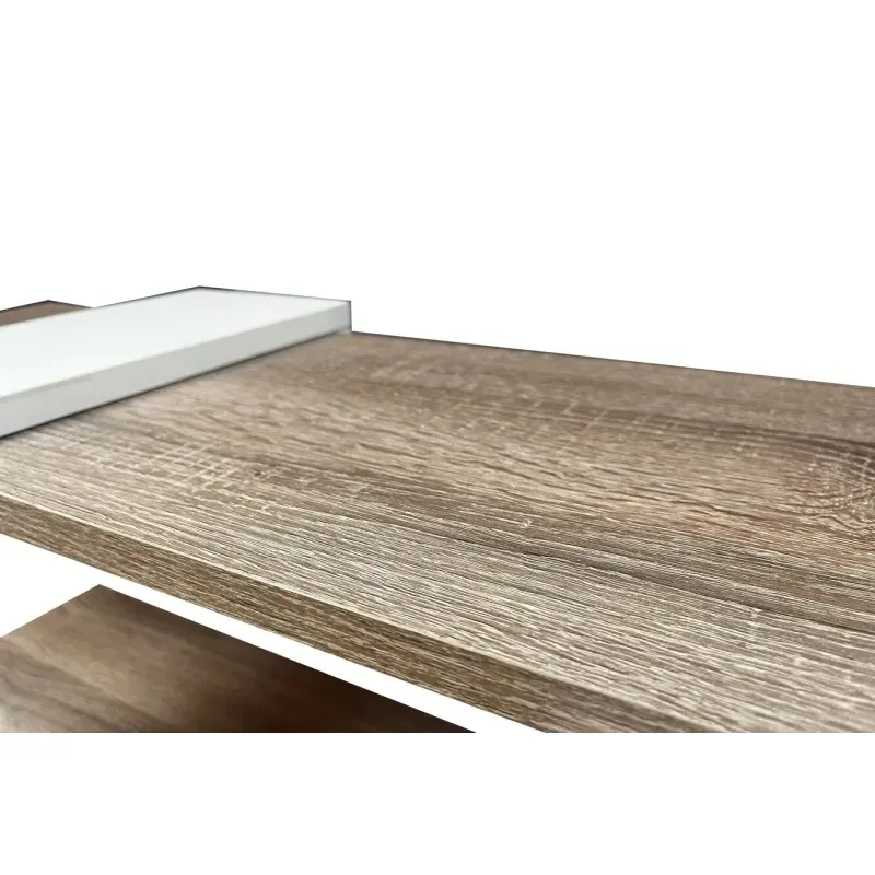 Casa si Gradina - Mobilier - Comode si corpuri - Comode - Comoda TV Heden, alb si trufe, 120x25x37 cm - Infinity.ro