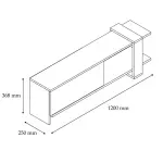 Casa si Gradina - Mobilier - Comode si corpuri - Comode - Comoda TV Heden, alb si trufe, 120x25x37 cm - Infinity.ro