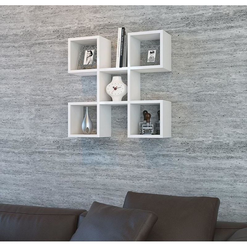 Casa si Gradina - Mobilier - Biblioteci si rafturi - Rafturi - Raft de perete geometric Nora, 67.2x19.5x67.2 cm - Infinity.ro