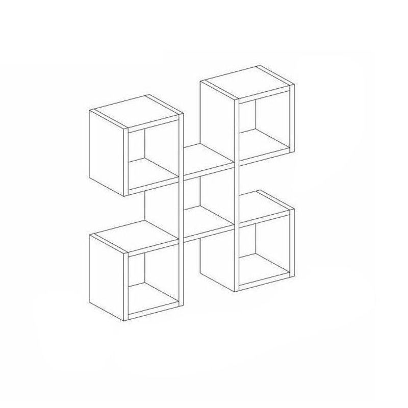 Casa si Gradina - Mobilier - Biblioteci si rafturi - Rafturi - Raft de perete geometric Nora, 67.2x19.5x67.2 cm - Infinity.ro