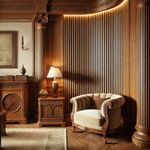 Casa si Gradina - Constructii - Materiale constructii - Placi decorative - Set 4 buc Riflaj acustic flexibil,nuc,240x60x0.8cm - Infinity.ro