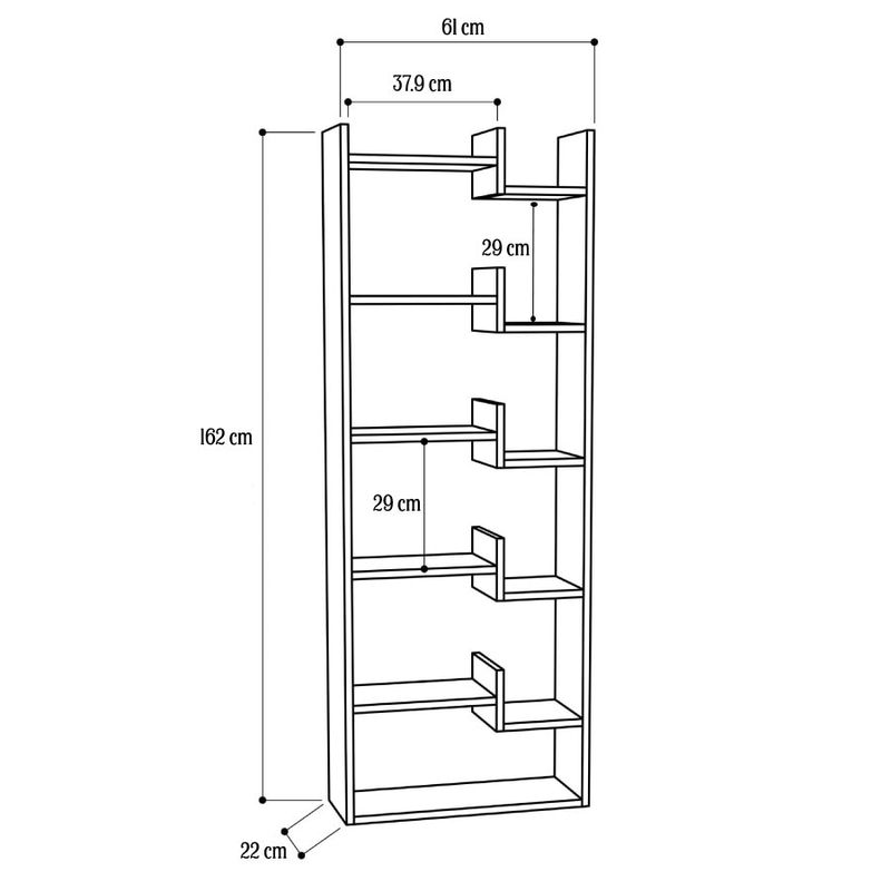 Casa si Gradina - Mobilier - Biblioteci si rafturi - Etajere - Etajera living Haby, alb, 61x22x162 cm - Infinity.ro