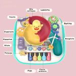 Jucarii, Copii si Bebe - Jucarii si jocuri - Jucarii bebelusi - Jucarii interactive bebelusi - Masa educativa pentru copii multifunctionala WePro Store, tobogan si pian, Sunete si Lumini, ratusca, minge, 3 ani + - Infinity.ro